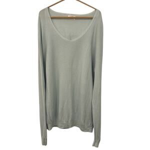 Oliver Charles Summer V-Neck Sweater Size XXL Blue Bird Organic Cotton SeaCell